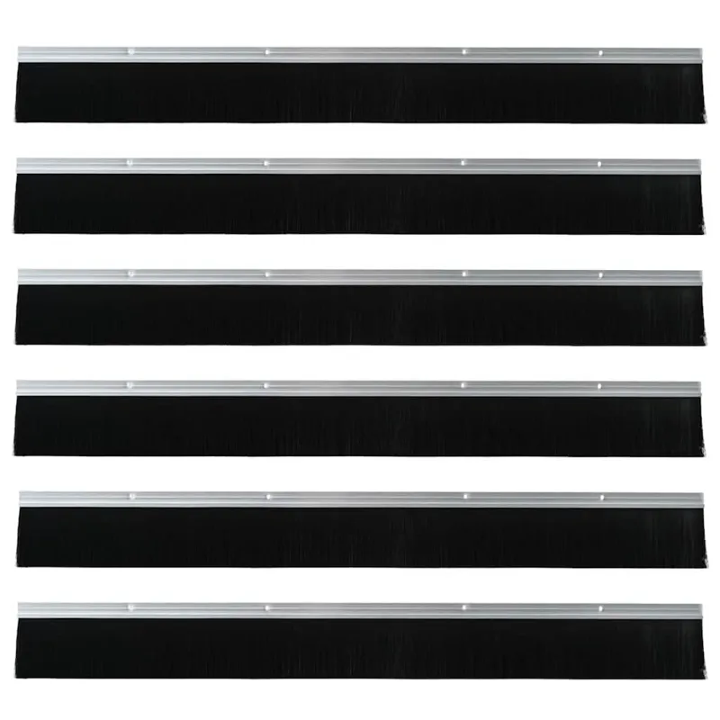 Sukabinamų durų šepetėlių sandarikliai 6 pcs Sidabro 100 cm
