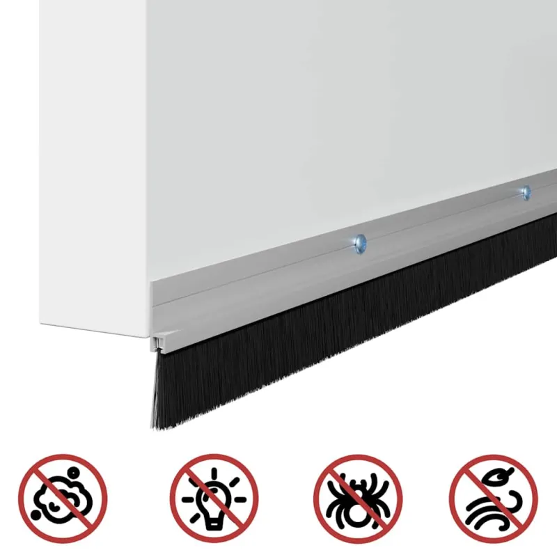 Sukabinamų durų šepetėlių sandarikliai 12 pcs Sidabro 100 cm