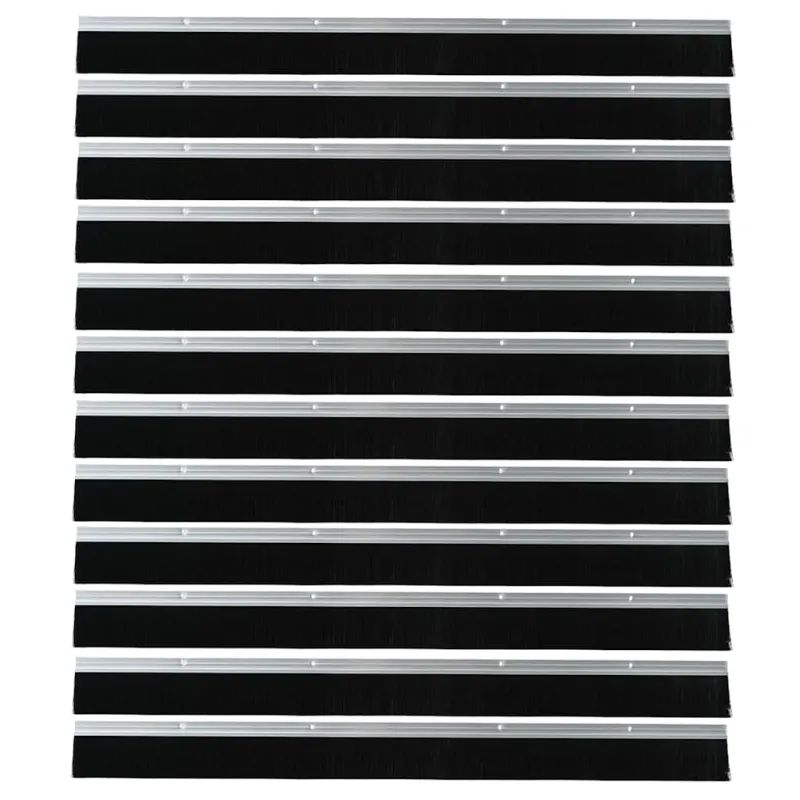 Sukabinamų durų šepetėlių sandarikliai 12 pcs Sidabro 100 cm