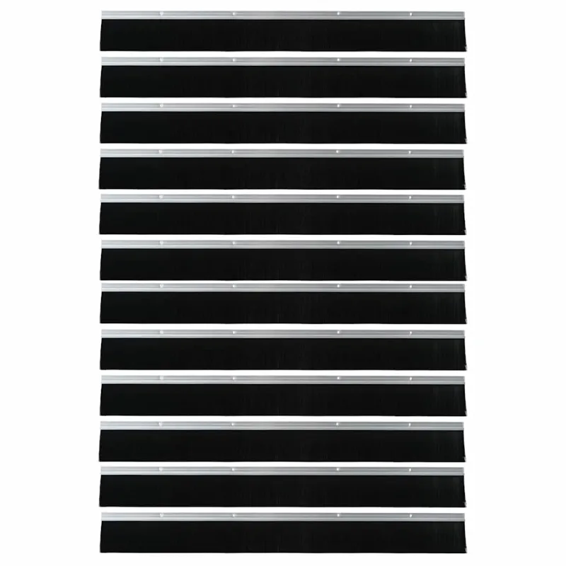 Sukabinamų durų šepetėlių sandarikliai 12 pcs Sidabro 100 cm