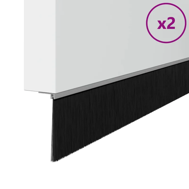 Sukabinamų durų šepetėlių sandarikliai 2 pcs Sidabro 100 cm