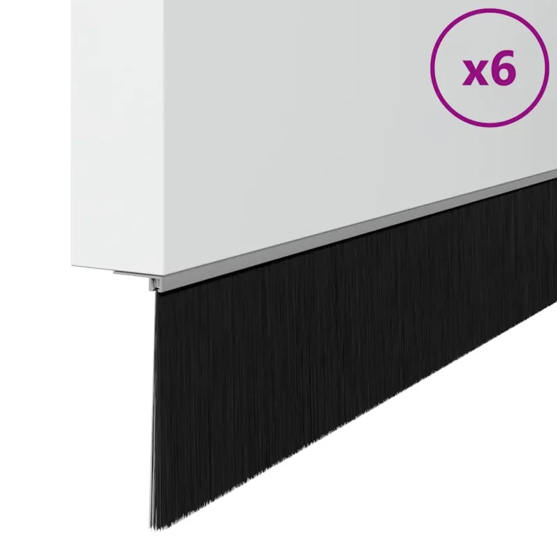 Sukabinamų durų šepetėlių sandarikliai 6 pcs Sidabro 100 cm