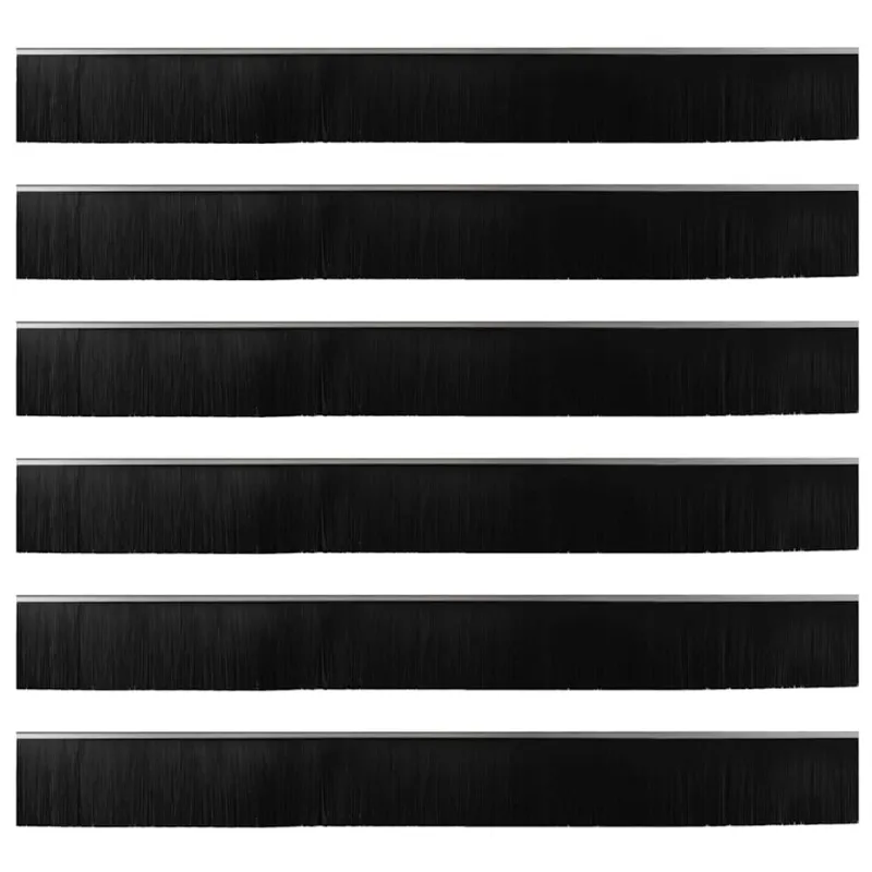 Sukabinamų durų šepetėlių sandarikliai 6 pcs Sidabro 100 cm