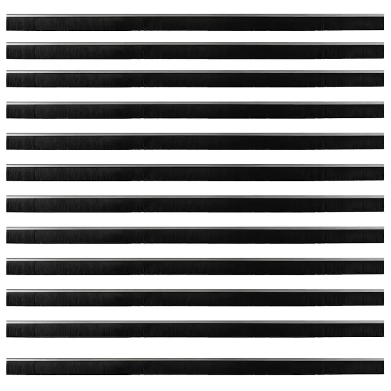 Sukabinamų durų šepetėlių sandarikliai 12 pcs Sidabro 100 cm