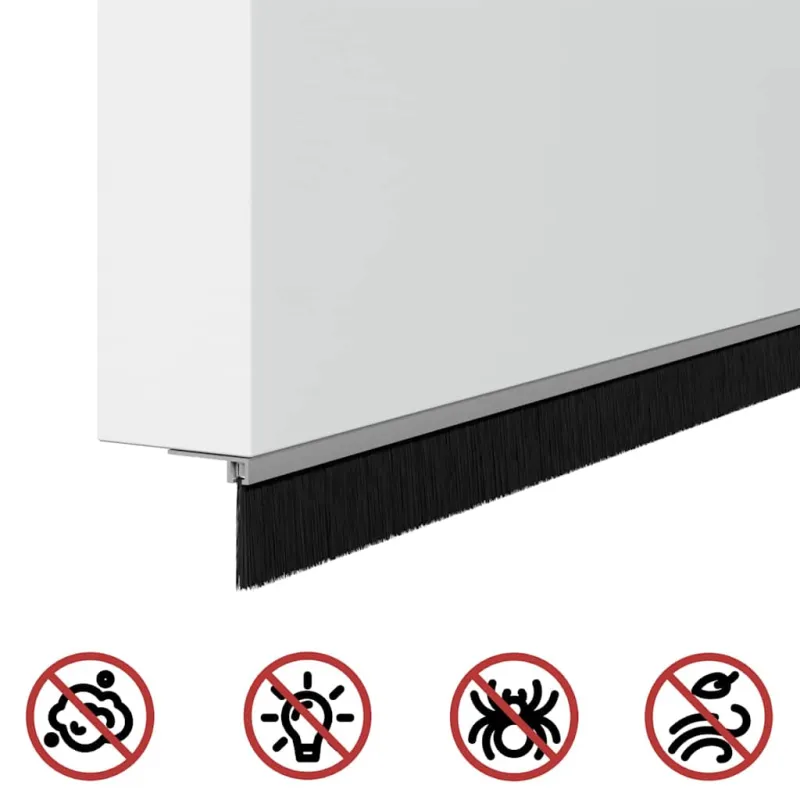 Sukabinamų durų šepetėlių sandarikliai 12 pcs Sidabro 100 cm
