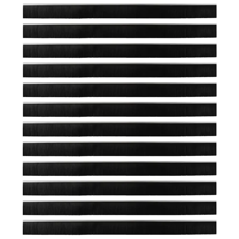 Sukabinamų durų šepetėlių sandarikliai 12 pcs Sidabro 100 cm
