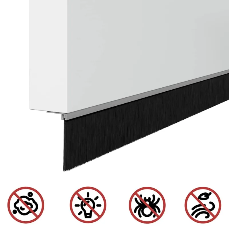 Sukabinamų durų šepetėlių sandarikliai 12 pcs Sidabro 100 cm