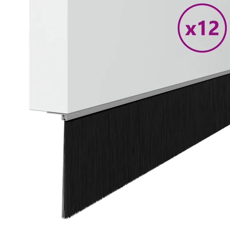 Sukabinamų durų šepetėlių sandarikliai 12 pcs Sidabro 100 cm