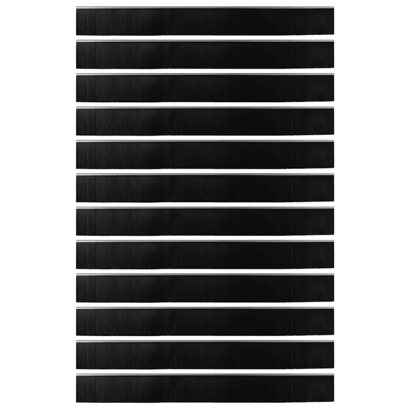 Sukabinamų durų šepetėlių sandarikliai 12 pcs Sidabro 100 cm