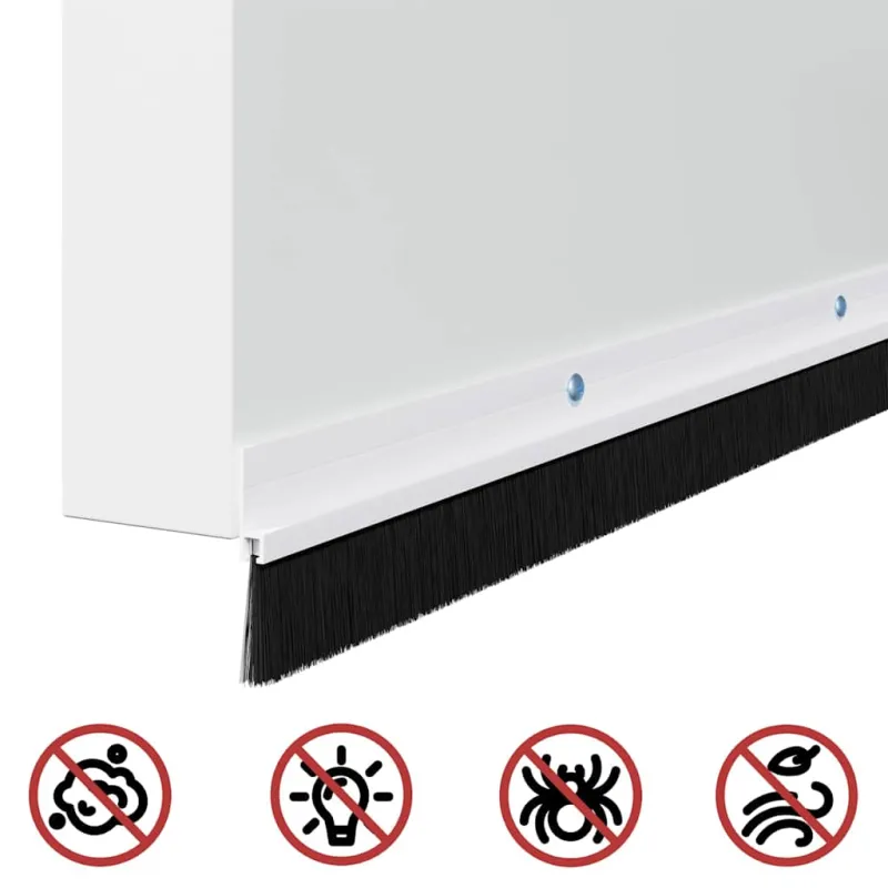 Sukabinamų durų šepetėlių sandarikliai 2 pcs Balta 100 cm