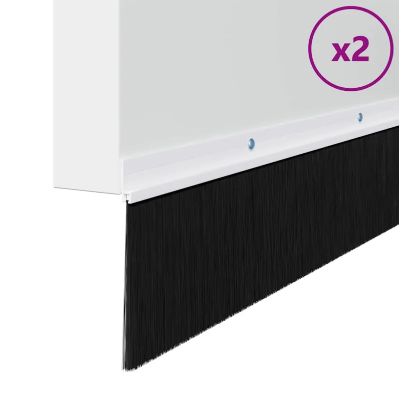 Sukabinamų durų šepetėlių sandarikliai 2 pcs Balta 100 cm