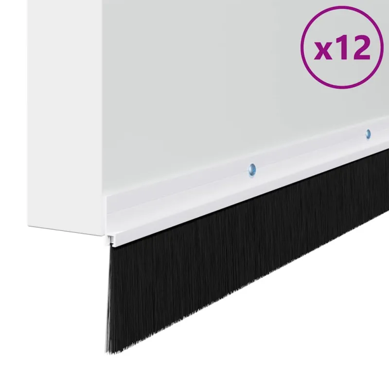 Sukabinamų durų šepetėlių sandarikliai 12 pcs Balta 100 cm