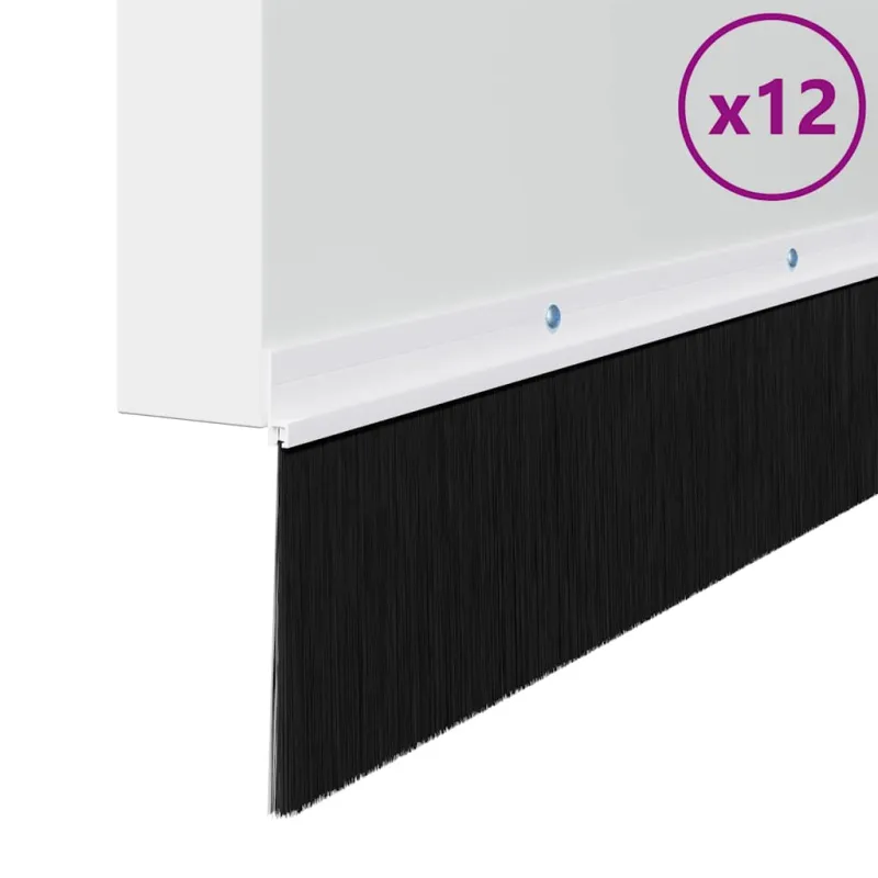 Sukabinamų durų šepetėlių sandarikliai 12 pcs Balta 100 cm