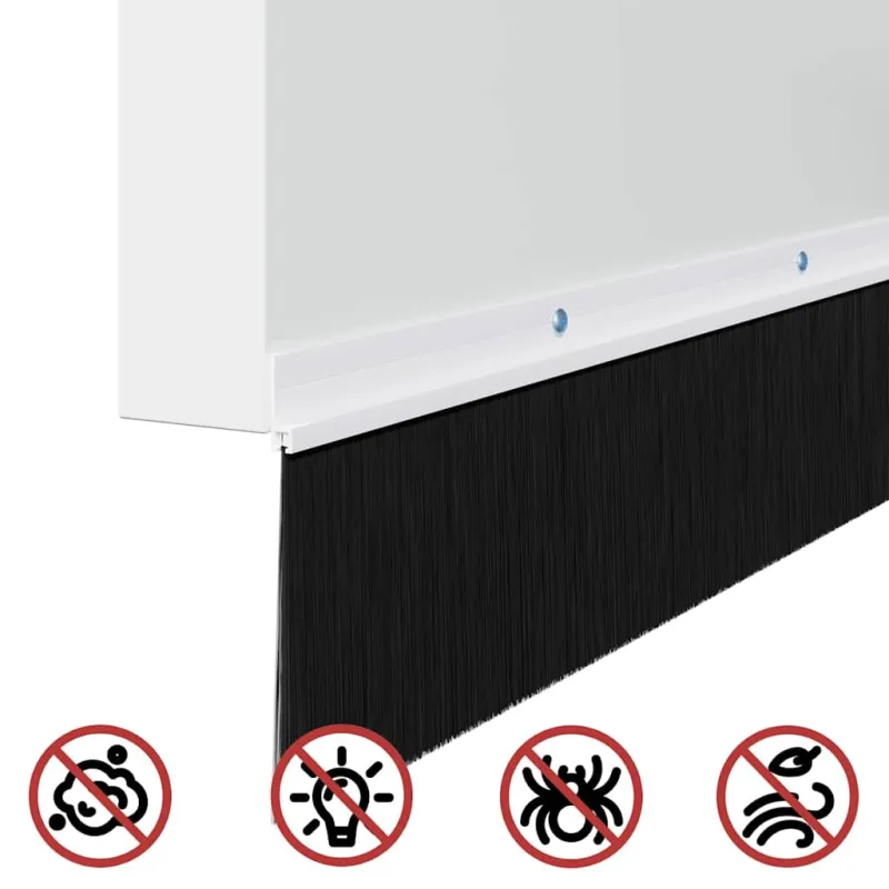 Sukabinamų durų šepetėlių sandarikliai 12 pcs Balta 100 cm