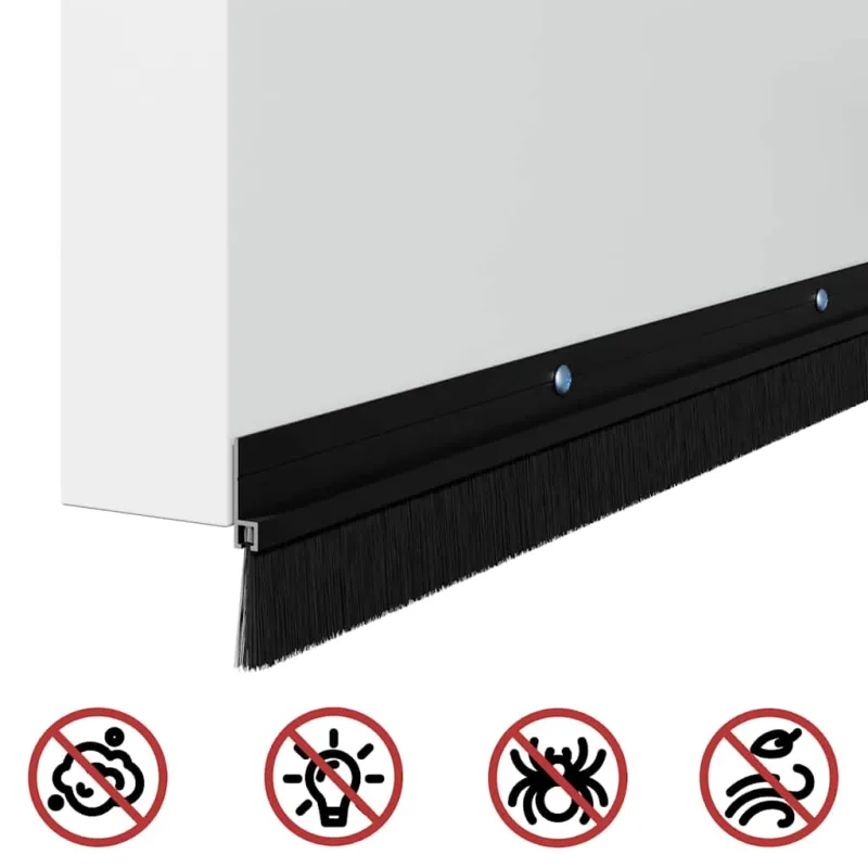Sukabinamų durų šepetėlių sandarikliai 2 pcs Juoda 100 cm