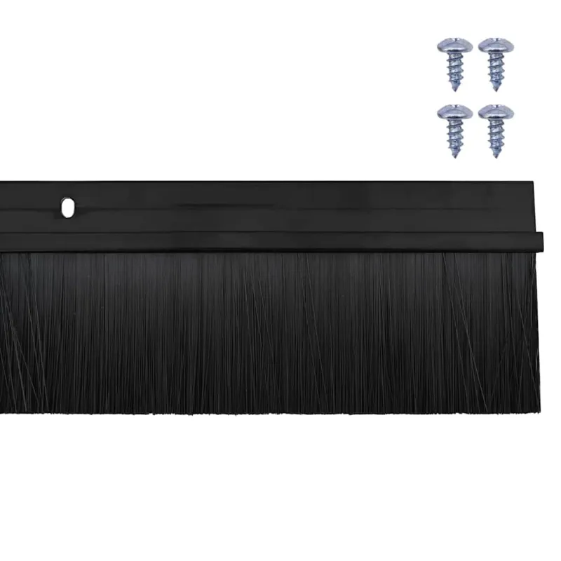 Sukabinamų durų šepetėlių sandarikliai 2 pcs Juoda 100 cm