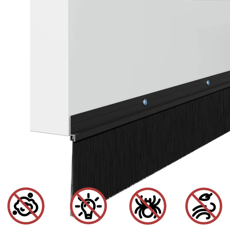 Sukabinamų durų šepetėlių sandarikliai 2 pcs Juoda 100 cm