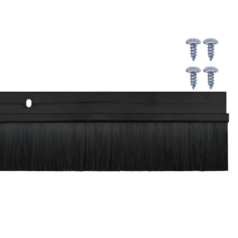 Sukabinamų durų šepetėlių sandarikliai 6 pcs Juoda 100 cm