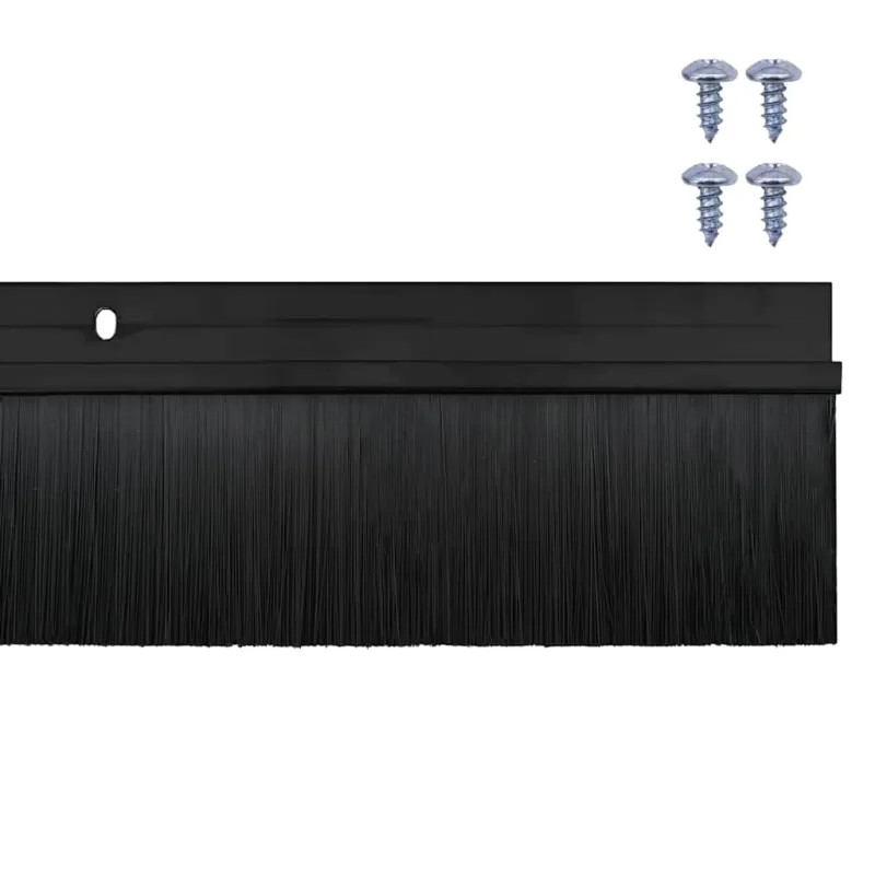 Sukabinamų durų šepetėlių sandarikliai 6 pcs Juoda 100 cm