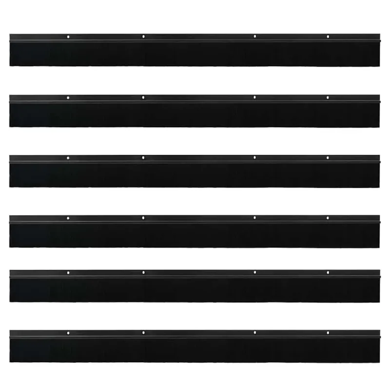 Sukabinamų durų šepetėlių sandarikliai 6 pcs Juoda 100 cm