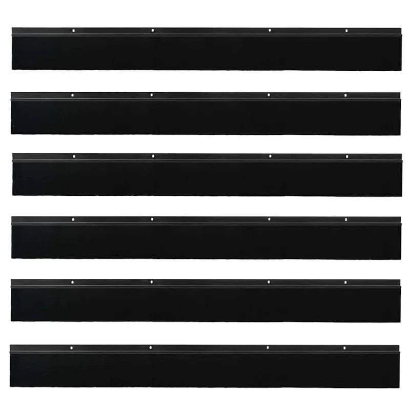 Sukabinamų durų šepetėlių sandarikliai 6 pcs Juoda 100 cm
