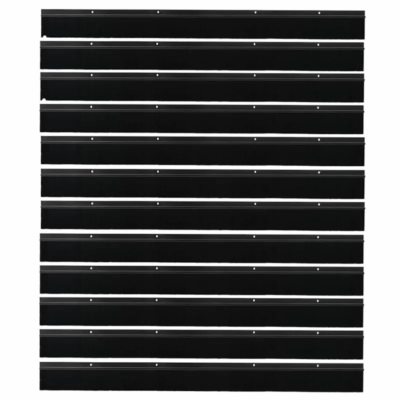 Sukabinamų durų šepetėlių sandarikliai 12 pcs Juoda 100 cm