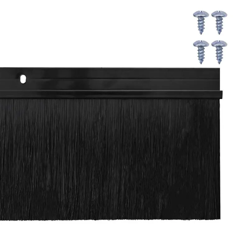 Sukabinamų durų šepetėlių sandarikliai 12 pcs Juoda 100 cm