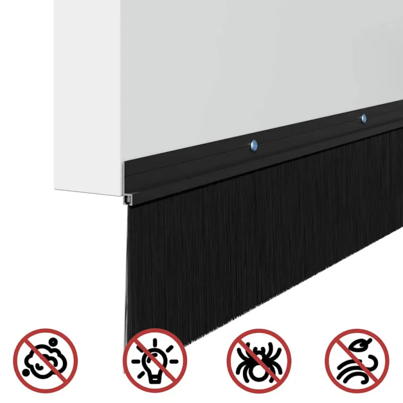 Sukabinamų durų šepetėlių sandarikliai 12 pcs Juoda 100 cm