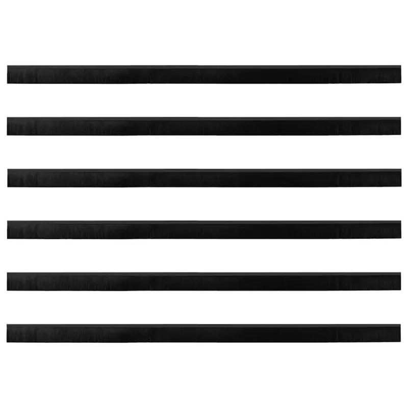 Sukabinamų durų šepetėlių sandarikliai 6 pcs Juoda 100 cm