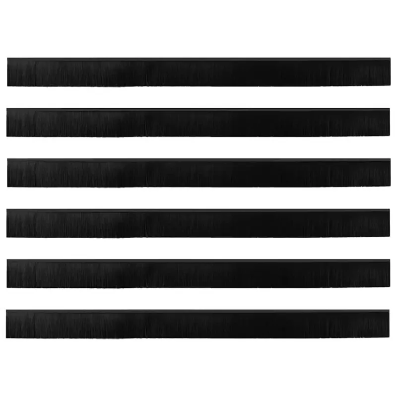 Sukabinamų durų šepetėlių sandarikliai 6 pcs Juoda 100 cm