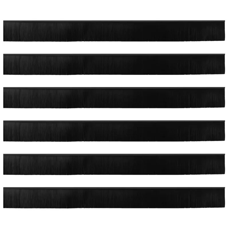 Sukabinamų durų šepetėlių sandarikliai 6 pcs Juoda 100 cm
