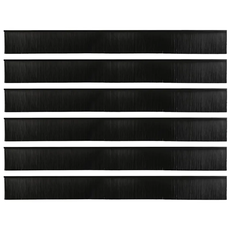 Sukabinamų durų šepetėlių sandarikliai 6 pcs Juoda 100 cm