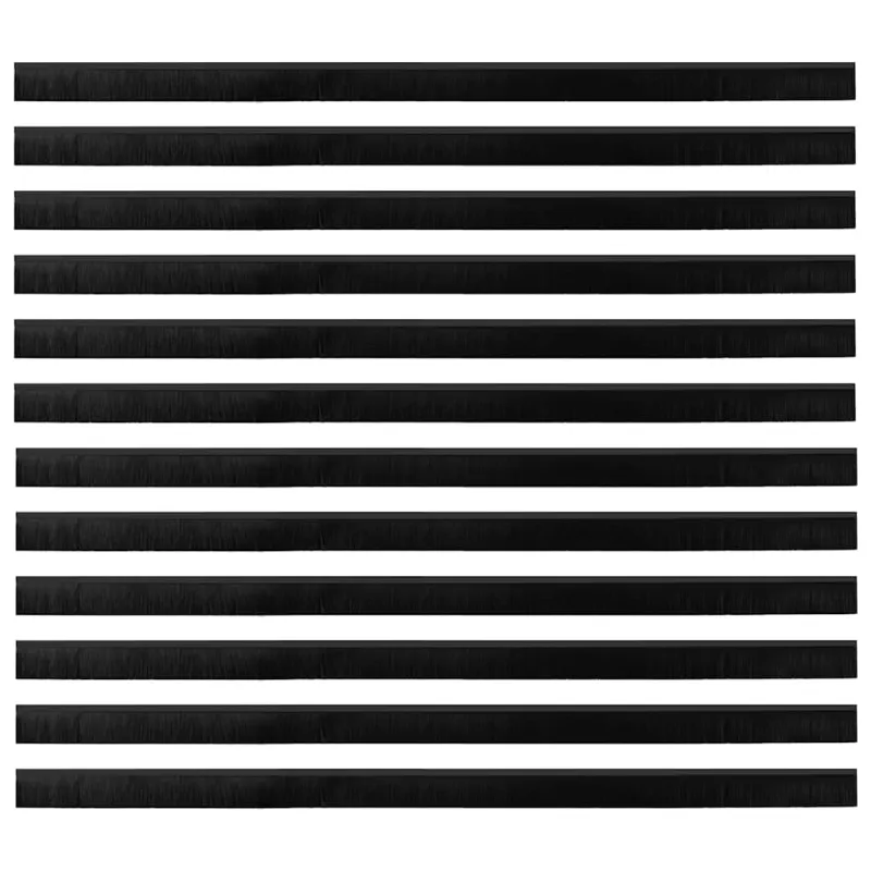 Sukabinamų durų šepetėlių sandarikliai 12 pcs Juoda 100 cm
