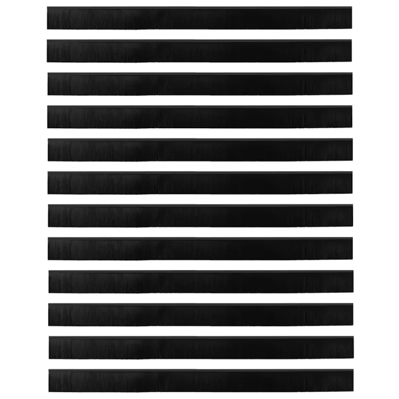 Sukabinamų durų šepetėlių sandarikliai 12 pcs Juoda 100 cm