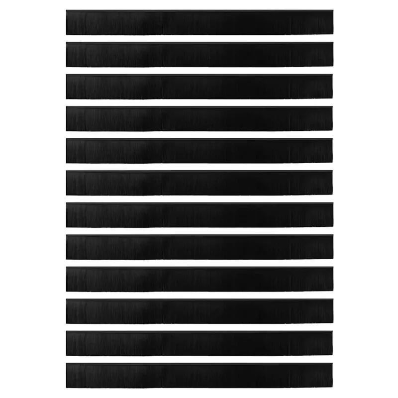 Sukabinamų durų šepetėlių sandarikliai 12 pcs Juoda 100 cm