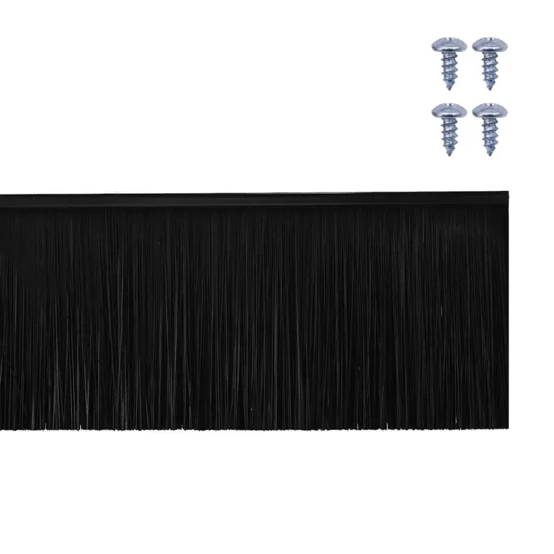 Sukabinamų durų šepetėlių sandarikliai 12 pcs Juoda 100 cm