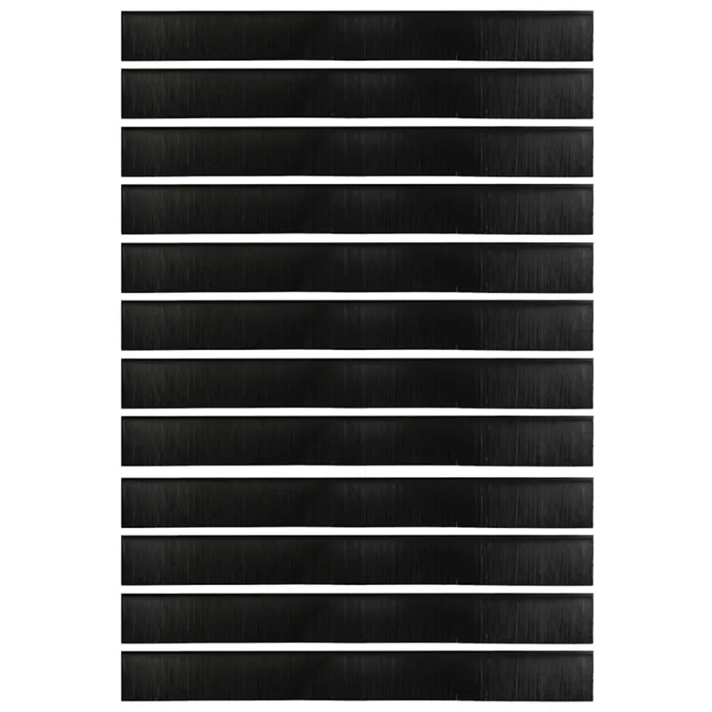 Sukabinamų durų šepetėlių sandarikliai 12 pcs Juoda 100 cm