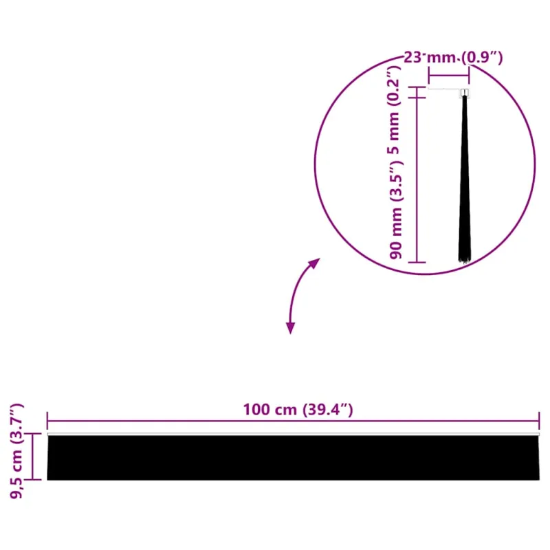 Sukabinamų durų šepetėlių sandarikliai 12 pcs Juoda 100 cm
