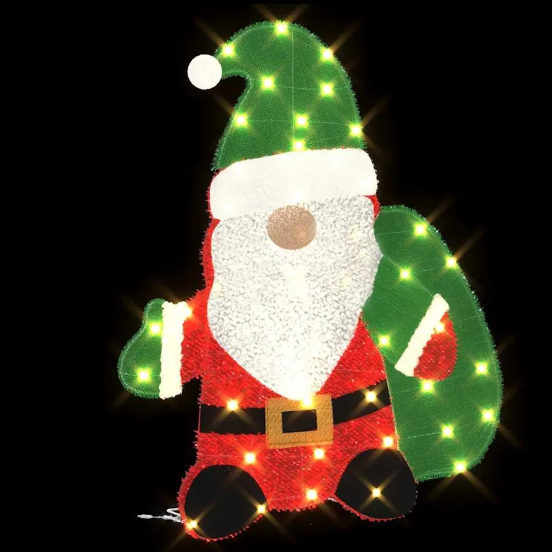 Apšviestas Kalėdų Senelis su 60 LED Šilta balta 70 x 62 cm