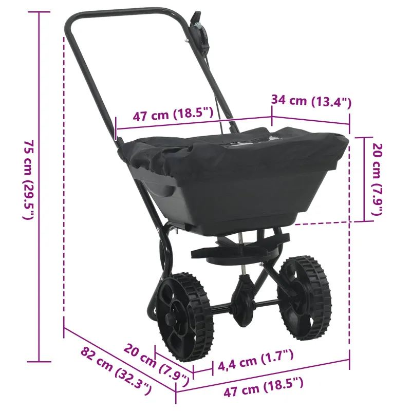 Sėjamoji Juodas 82 x 46 x 75 cm PVC ir Plienas