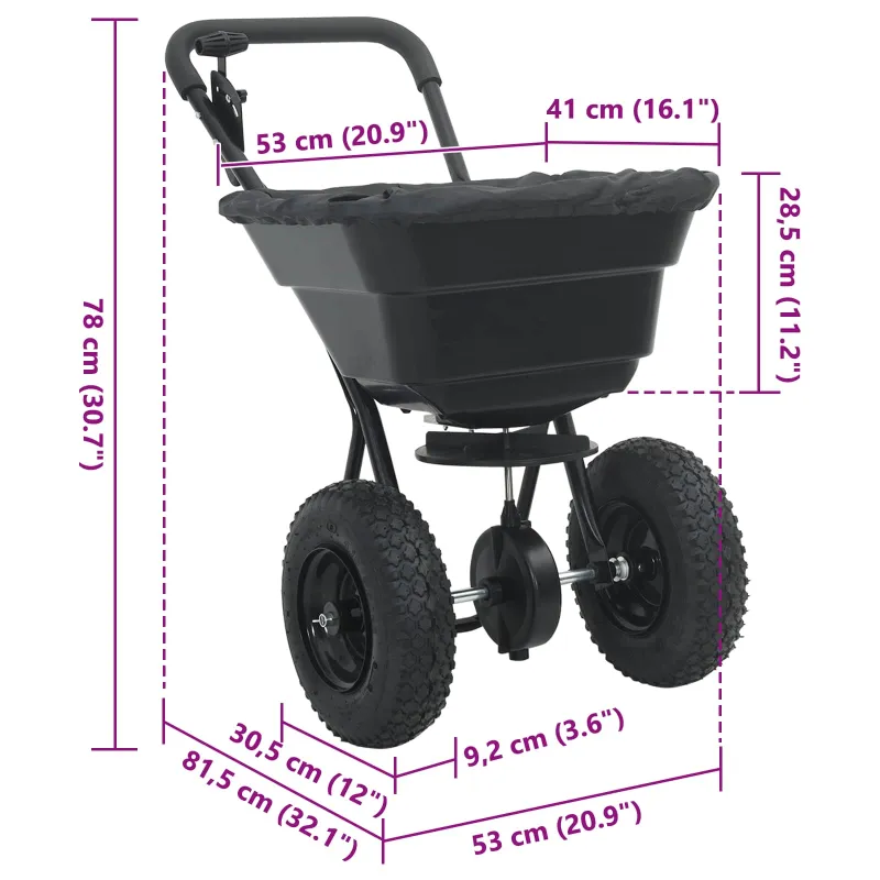 Sėjamoji Juodas 53 x 81,5 x 78 cm PVC ir Plienas
