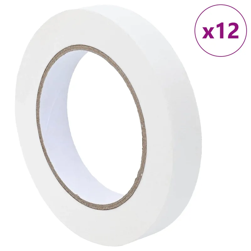 Dažytojo maskavimo juostos 12 pcs Balta 19mm x 50m Popierius