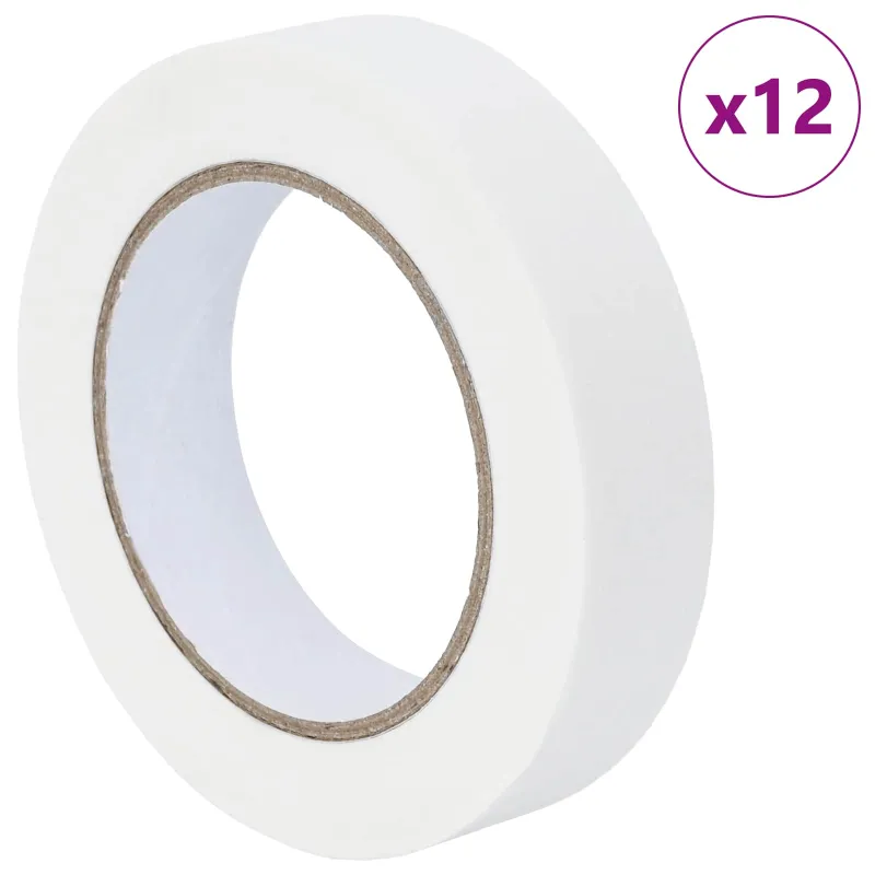 Dažytojo maskavimo juostos 12 pcs Balta 25mm x 50m Popierius