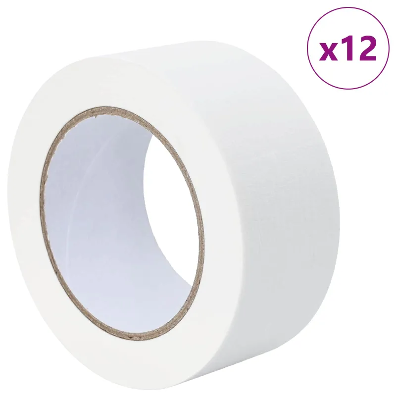 Dažytojo maskavimo juostos 12 pcs Balta 50mm x 50m Popierius