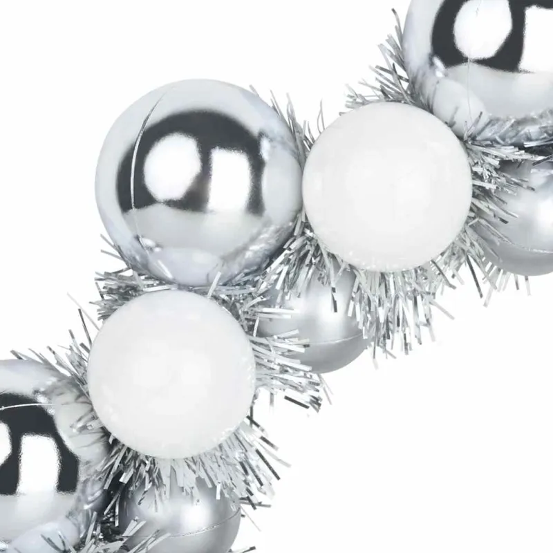 Kalėdų Kamuoliukų Vainikai 2 pcs Balta ir sidabrinė
