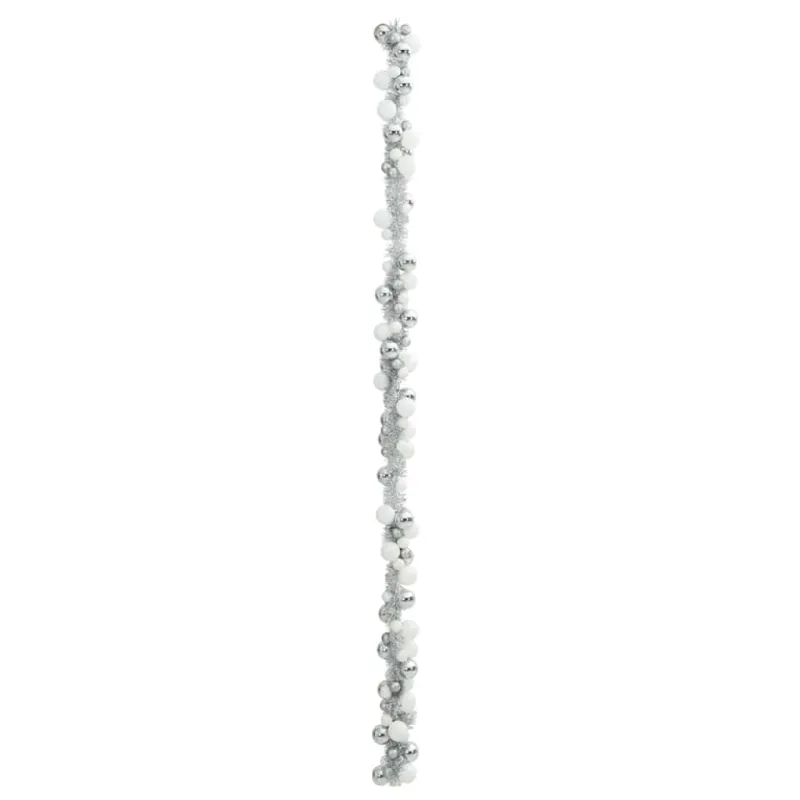 Kalėdų rutulių girlianda Balta ir sidabrinė 186 cm Polystirenas
