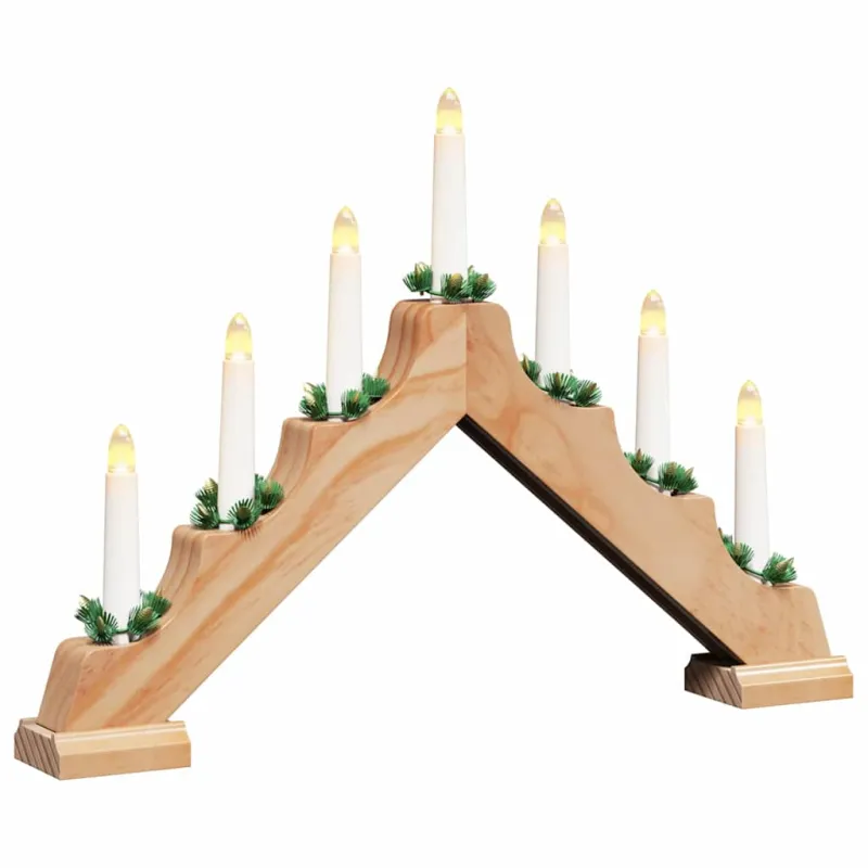 Kalėdų žvakių tiltas su 7 LED Ruda 39.5 x 5 x 29 cm