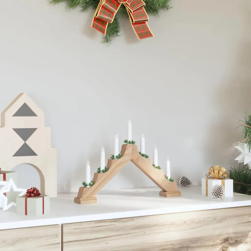 Kalėdų žvakių tiltas su 7 LED Ruda 39.5 x 5 x 29 cm