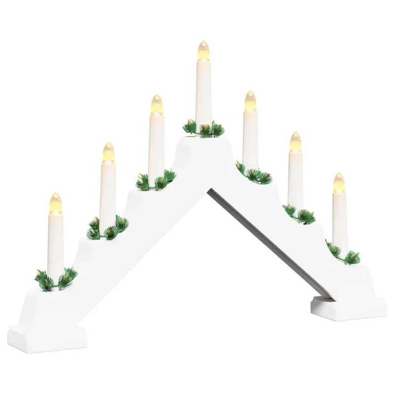 Kalėdų žvakių tiltas su 7 LED Balta 39.5 x 5 x 29 cm