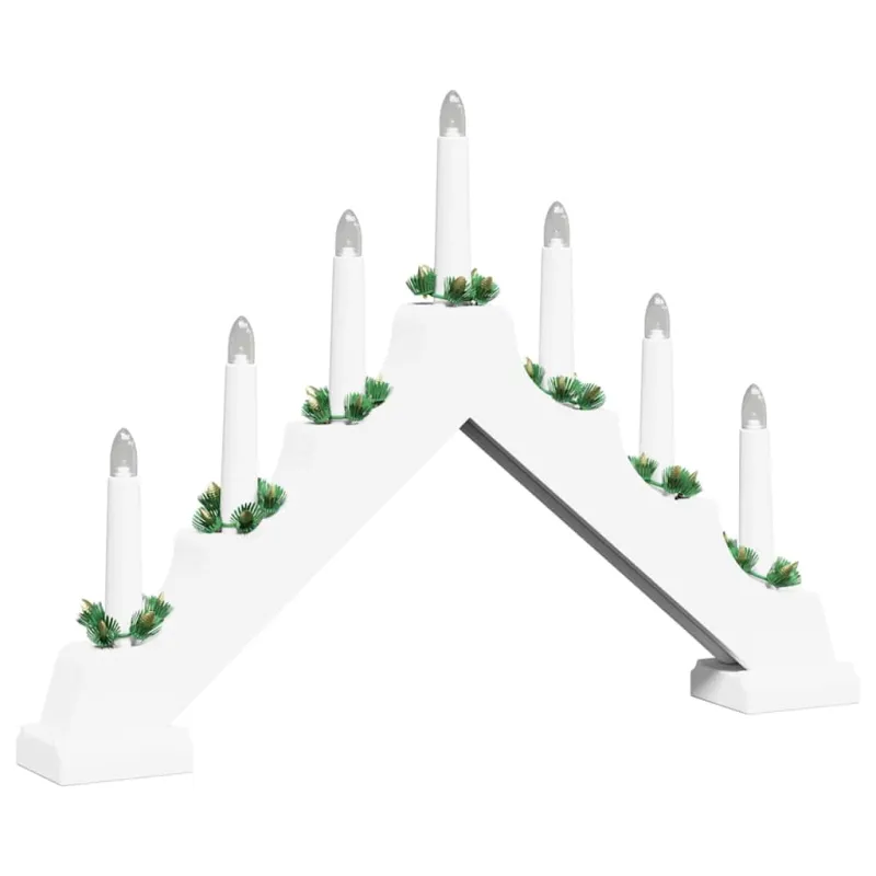 Kalėdų žvakių tiltas su 7 LED Balta 39.5 x 5 x 29 cm